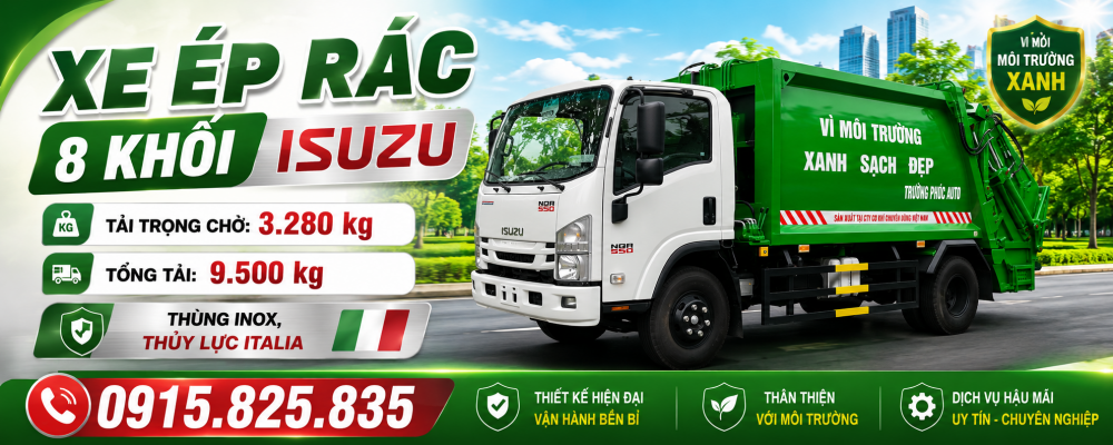 Xe Ép Rác Isuzu 7,5 Khối NQR75H